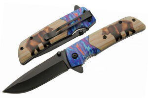 Voodo Bear Stainless Steel Blade | Abs Handle 4.5 inch Pocket Folding Knife