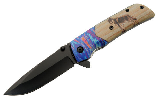 Voodo Wolf Stainless Steel Blade | Abs Handle 4.5 inch Pocket Folding Knife