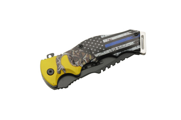Police Patriot Stainless Steel Blade | Abs Handle 4.75 inch Edc Pocket Folding Knife