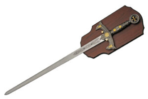 Knights Templar Stainless Steel Blade | Metal Handle 47.25 inch Sword With Wood Hanging Plaque