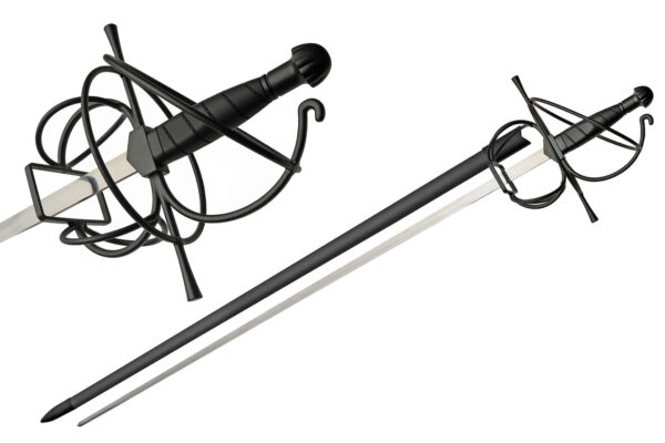 Medieval Black Sea Stainless Steel Leather Wrapped Handle 43.25″ Rapier Sword