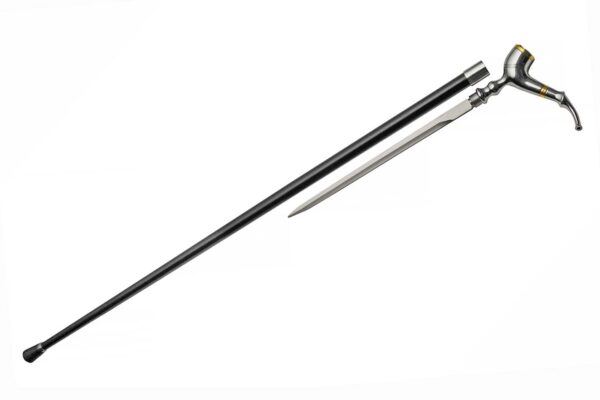 Smoke Pipe Stainless Steel Blade | Silver Brass Handle 39 inches Walking Cane Sword