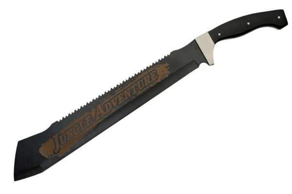 Saw Back Jungle Stainless Steel Blade | Wood Handle 25 inch Hunting Machete