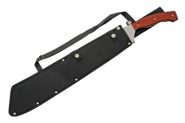 Saw Back Forest Stainless Steel Blade | Black Wood Handle 25 inch Machete Knife