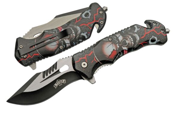 Raging Skull Stainless Steel Blade | Abs Handle 4.5 inch Edc Folding Knife