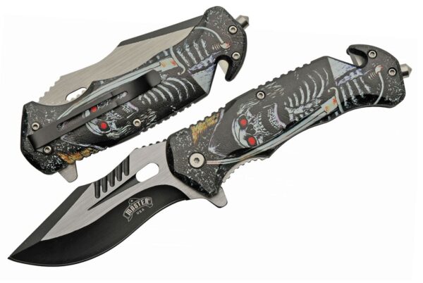 Sword Skull Stainless Steel Blade | Abs Handle 4.5 inch Edc Folding Knife