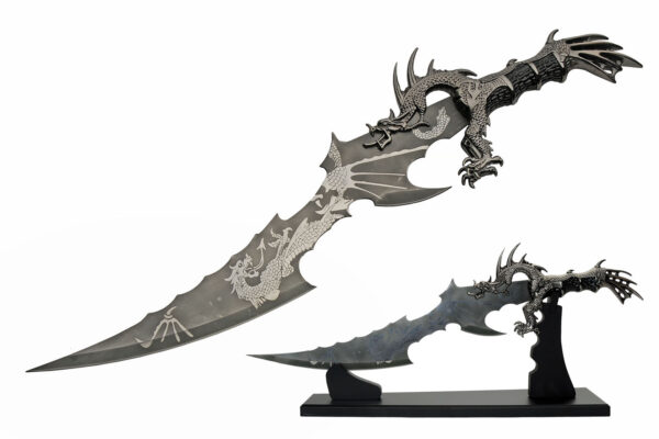 Fantasy Dragon Stainless Steel Blade | Metal Handle 21 inch Sword