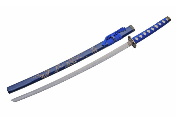 Blue Dragon Stainless Steel Blade | Nylon Wrapped Handle 3 Piece Katana Sword Set