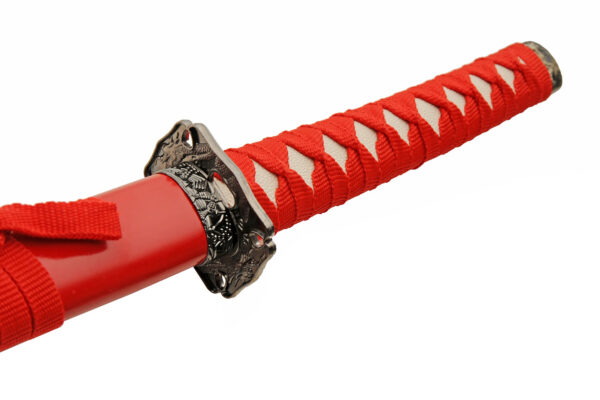 Red Dragon Stainless Steel Blade | Nylon Wrapped Handle 3 Piece Katana Sword Set