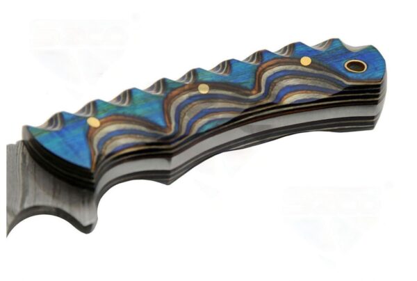 Blue River Damascus Steel Blade | Pakkawood Handle 9 inch Edc Hunting Knife