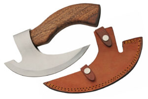 Viking Stainless Steel Blade Wooden Handle Style Pizza Axe