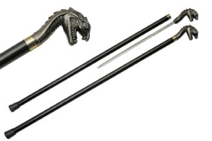 Sea Serpant Stainless Steel Blade | Metal Handle 38 inches Walking Cane Sword