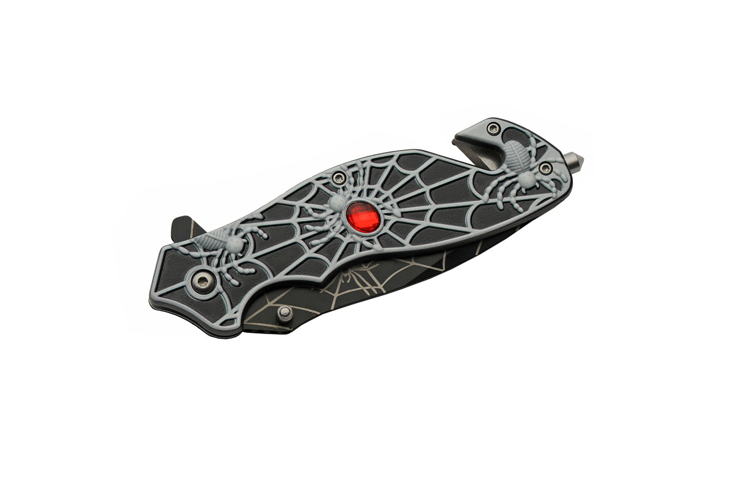 8” Black Spiderweb Folding Knife Stainless Steel Blade 8” Black Spiderweb Folding Knife Stainless Steel Blade