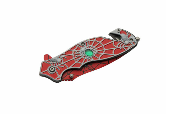 Spiderweb Red Stainless Steel Blade | Abs Handle 8 inch Edc Pocket Folding Knife