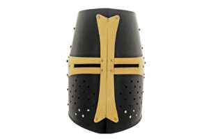 Handmade Brass Crusader 18 Guage Carbon Steel Helmet