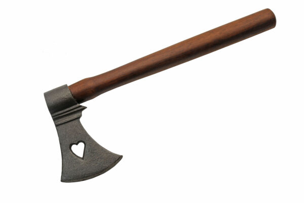 Heart Shape Carbon Steel Blade | Wooden Handle 13 inch EDC Axe