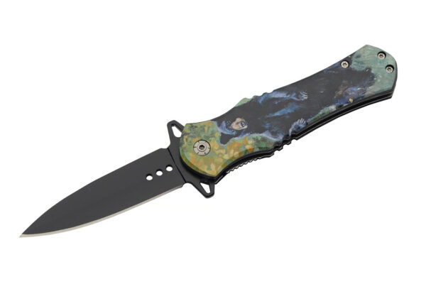 Black Bear Stainless Steel Blade | Abs Handle 8 inch Edc Folding Knife