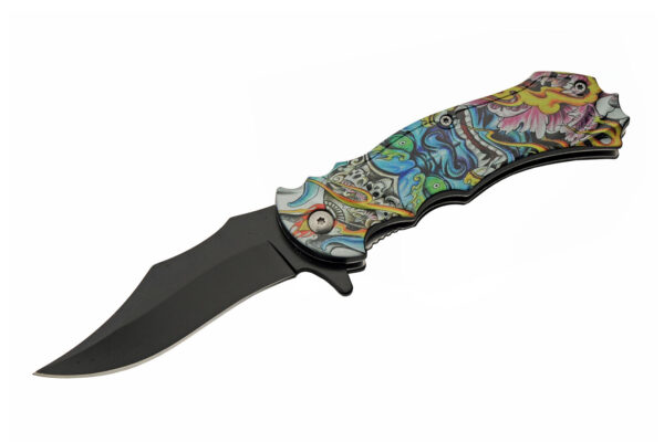 Blue Demon Stainless Steel Blade | Abs Handle 8 inch Edc Folding Knife