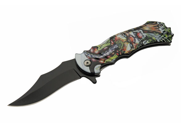 Creepy Cat Stainless Steel Blade | Abs Handle 8 inch Edc Folding Knife
