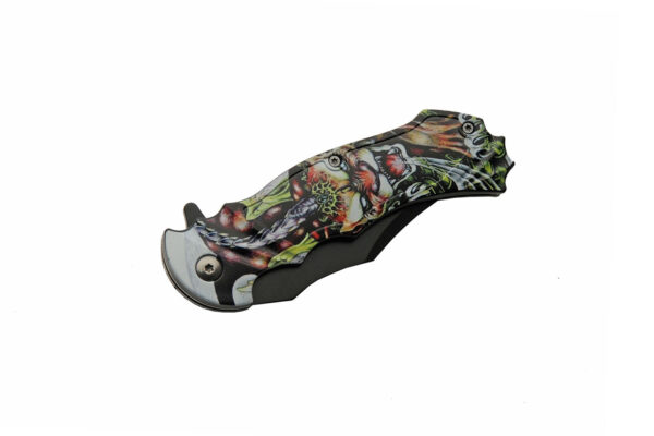 Creepy Cat Stainless Steel Blade | Abs Handle 8 inch Edc Folding Knife