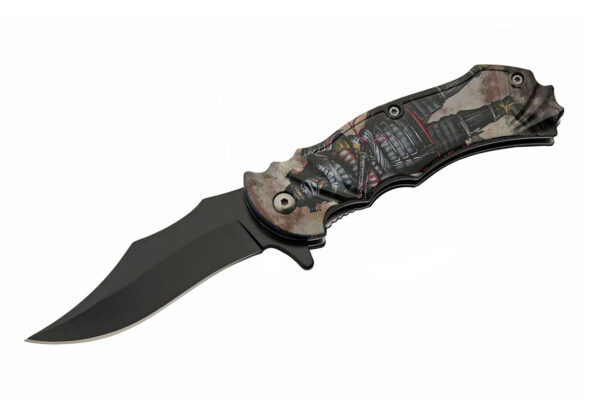 Posed Warrior Stainless Steel ABS Handle 4.5″ Folding Knife