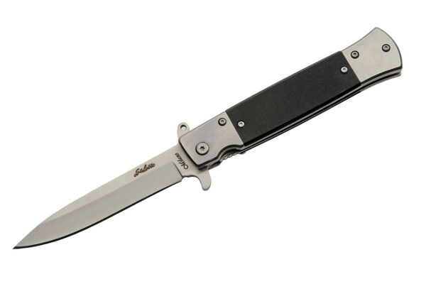 Black G10 Handle 4.75″ Stilleto Folding Knife