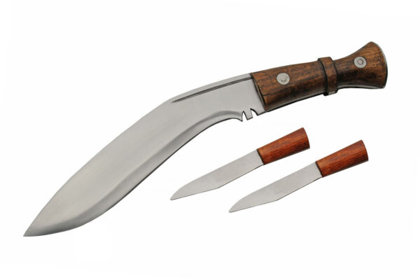 Gurkha Curved Stainless Steel Blade | Olive Wood Handle 16.50 inch Edc Service Kukri