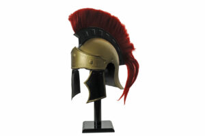 Medieval Roman Centurian Red Crest 18 Gauge Carbon Steel Helmet