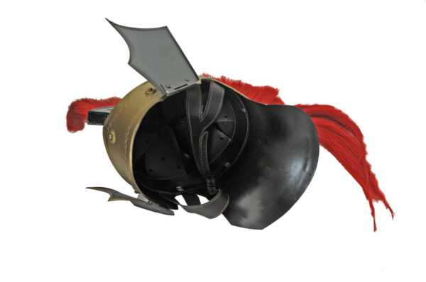 Medieval Roman Centurion Red Crest 18 Gauge Carbon Steel Helmet