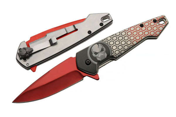 Predator Red Stainless Steel Blade & Handle 4.5 inch Edc Pocket Folding Knife
