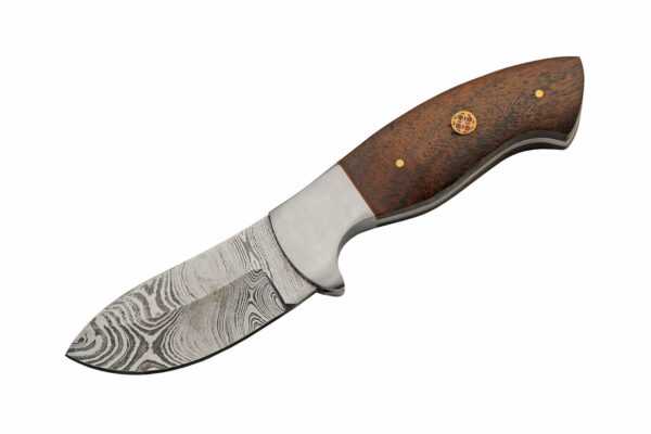 Mosaic Damascus Steel Blade | Wooden Handle 7.5″ Hunting Knife