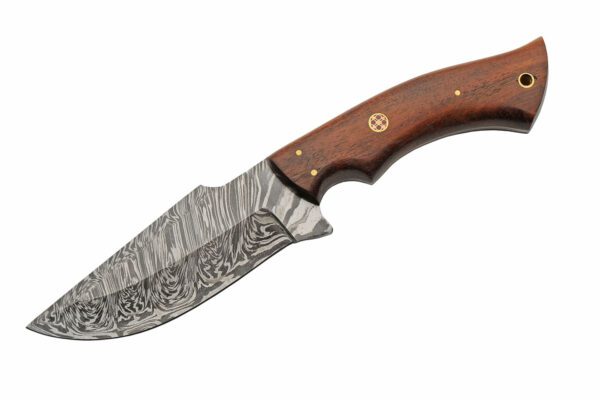 Damascus Steel Drop Point | Wood Handle 9.5″ Hunting Knife