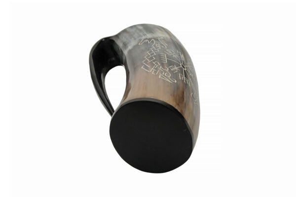 Buffalo Horn Viking Compass 6 inch Drinking Mug