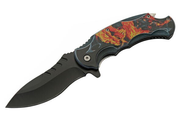 Red King of Fire Dragon Stainless Steel Blade | ABS Handle 4.75 inch Pocket Folding Knife