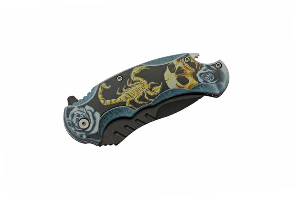 Yellow Scorpion Stainless Steel Blade | ABS Handle 4.75 inch EDC Pocket Folding Knife