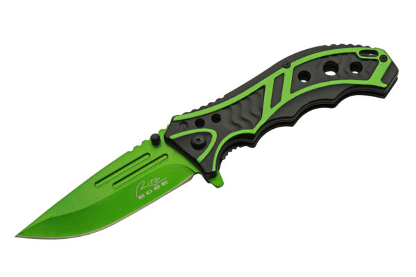Green Stainless Steel Blade | Aluminum Handle 5 inch EDC Pocket Folding Knife