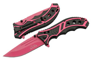 Pink Stainless Steel Blade | Aluminum Handle 4.75 inch EDC Pocket Folding Knife