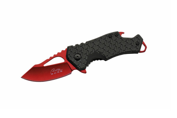 Red Ballistics Stainless Steel Blade | ABS Handle 3.75 inch EDC Pocket Folding Knife