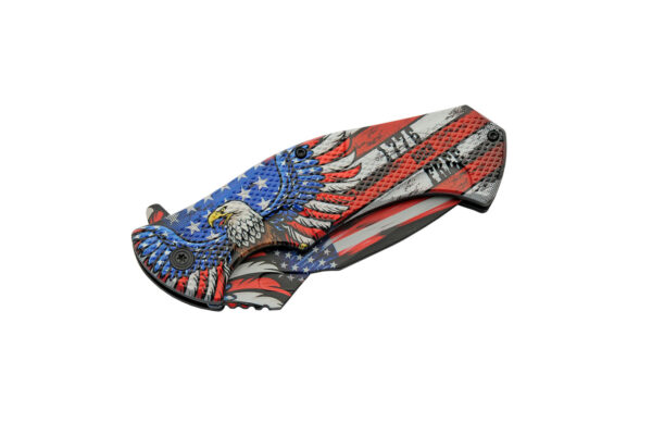 US Flag Eagle Stainless Steel Blade | Abs Handle 8.75 inch EDC Pocket Folding Knife