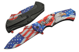 Bless America Stainless Steel Blade | Abs Handle 8.75 inch EDC Pocket Folding Knife