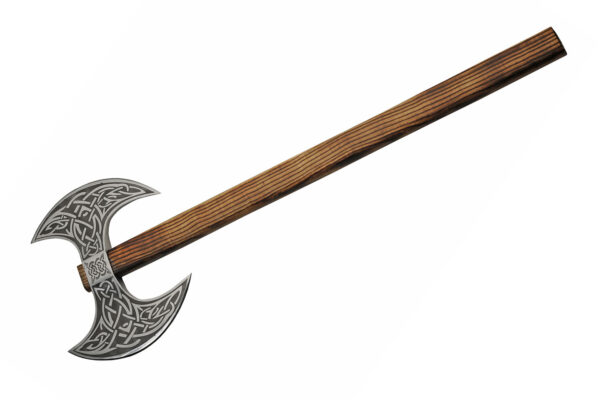 Celtic Stainless Steel Blade | Ash Wood Handle 32.5 inch Battle Axe