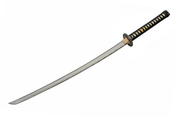 Skull Tattoo Carbon Steel Blade | Cord Wrapped Handle 41 inch Katana Sword
