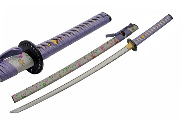 Pastel Spring Carbon Steel Blade | Cord Wrapped Handle 41 inch Katana Sword