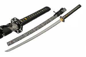 Snarling Wolf Carbon Steel Blade | Cord Wrapped Handle 41 inch Katana Sword