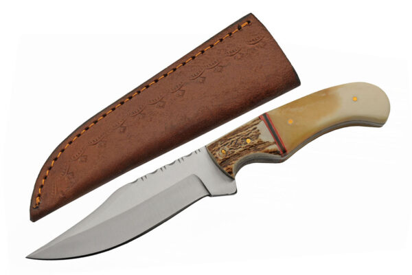 Venison Stainless Steel Blade Bone/Stag Handle 8.75 inch Hunting Knife