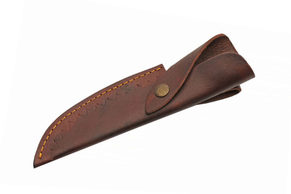 Brass Eagle Head Damascus Steel Blade | Wood Handle 11 inch Hunting Knife