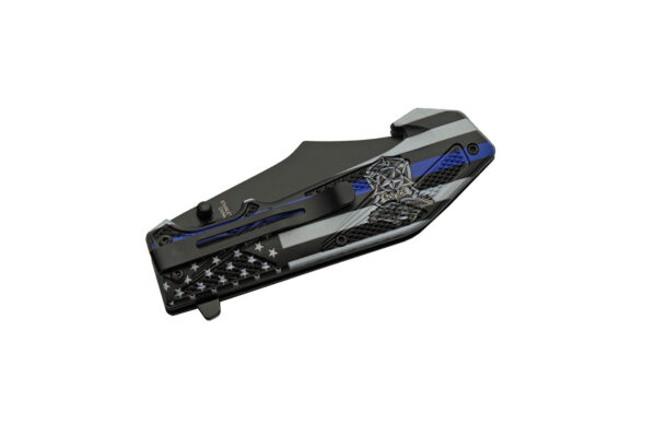 Back The Blue Stainless Steel Blade | ABS Handle 4.75 inch EDC Pocket Folding Knife