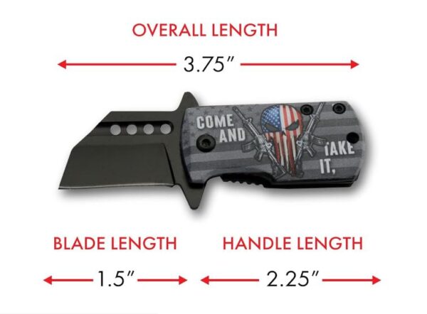 3.75″ Come & Take It Folding Knife Stainless Steel Blade