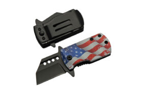 US Waving Flag Stainless Steel Blade | Aluminum Handle 2 inch EDC Cold Steel Pocket Folding Knife