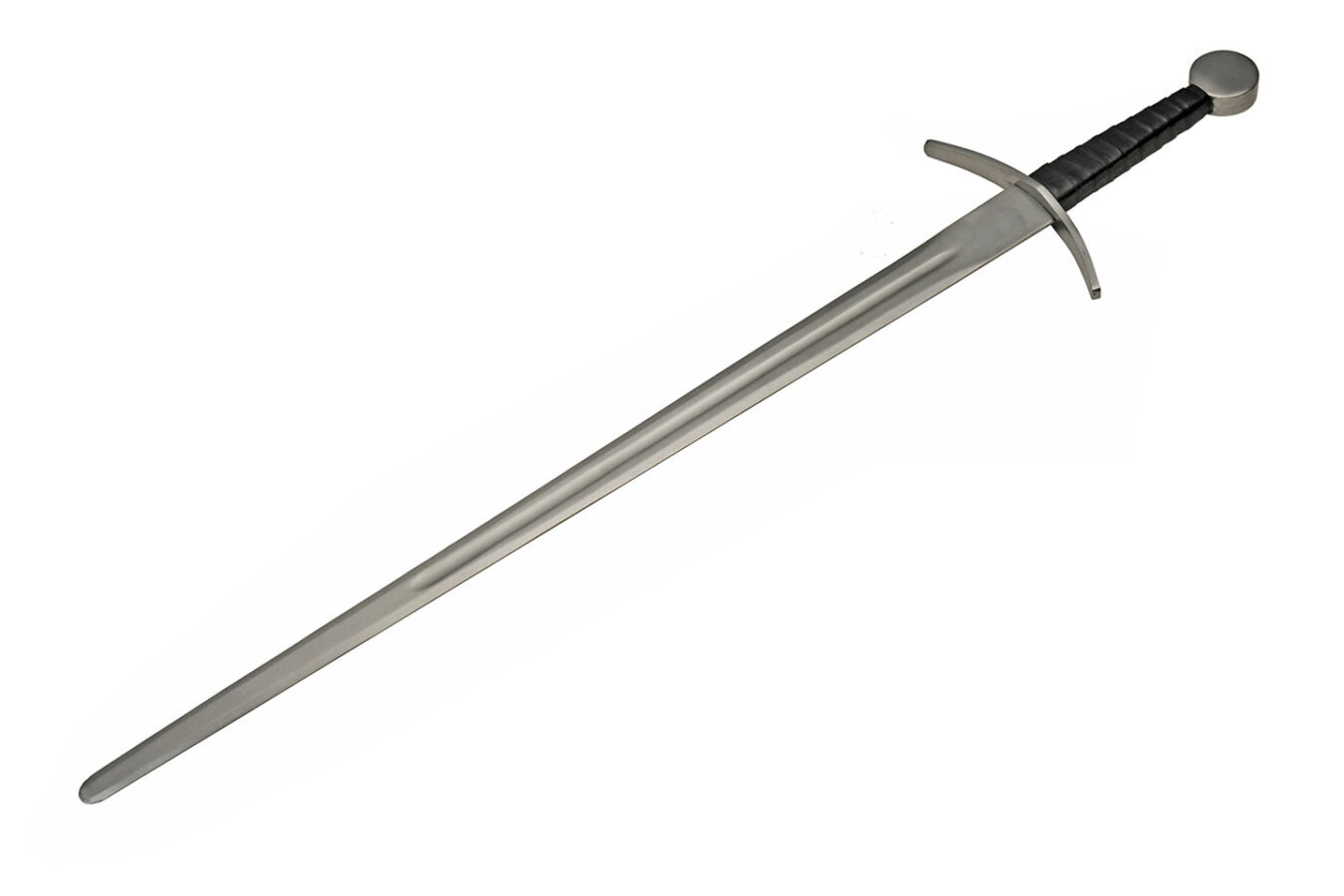 Medieval Curved Guard Stainless Steel Blade | Leather Wrapped Handle 40 ...